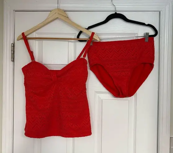 Catalina Coral Crochet SwimSuit Top Medium and Small Bottom