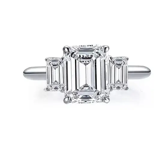 Sterling Silver SIZE 6 925 Sona Simulated Diamond Engagement Wedding Ring