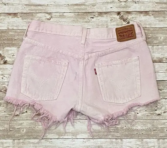 Levi's Levi’s Button Fly Pink Cut-off Denim Shorts 27