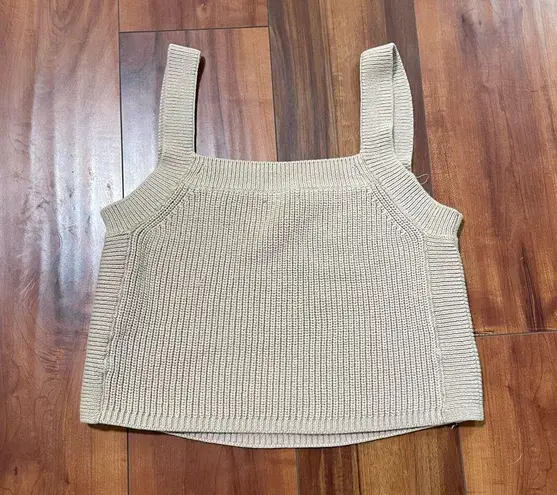Reformation  Beige Knit Tank Top - Image 4