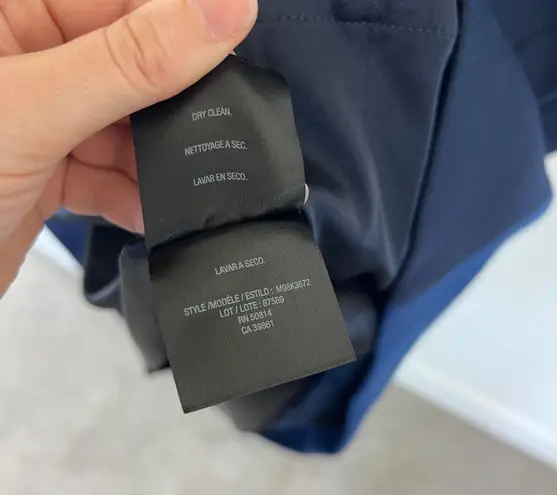 Tahari Kalona Midnight Navy Blue Colorblock Pointe Knit Sheath Dress Size 12