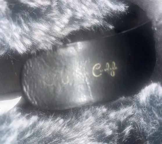 Jessica Carlyle suede fur trim sneaker booties