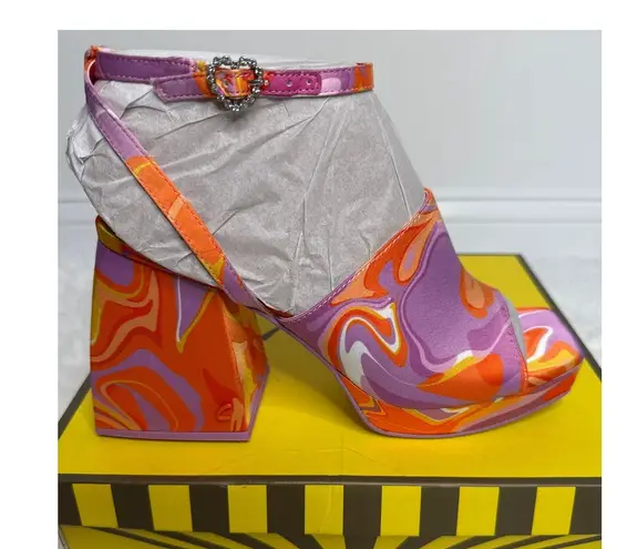 Circus by Sam Edelman NWT Circus NY Sam Edelman Miranda Jewel Orange Multi Platform Heels 8.5