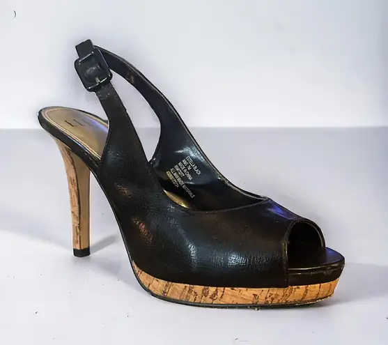 Elle Estella Sling Back Peep Toe Heels