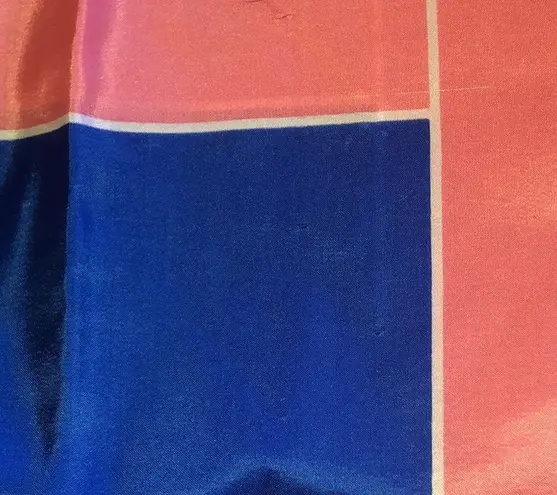 Vintage Pink Blue Geometric Abstract Colorblock Retro Boho Scarf