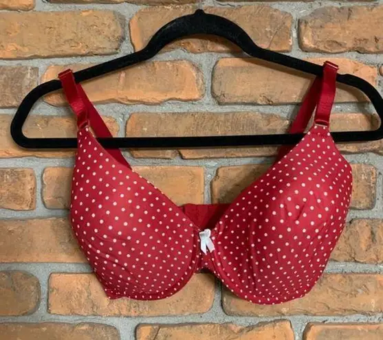 Maidenform  Women's Polka Dot One Fab Fit Everyday Demi‎ Underwire Bra Red - 34DD