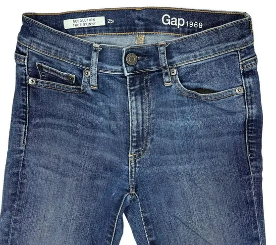 Gap  1969 Skinny Jeans Womens Size 25R Stretch Denim Ankle Dark Resolution Grunge