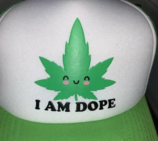 WOOD ROCKET I AM DOPE Leaf SNAPBACK HAT Brand New with tags Green