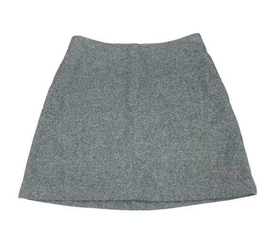 Wilfred Aritzia Essonne Wool Cashmere Blend Mini Skirt Sz 2 Charcoal