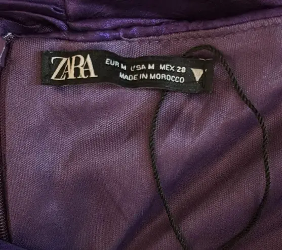 ZARA  Strapless Mini Dress Purple Women Size Medium EUC