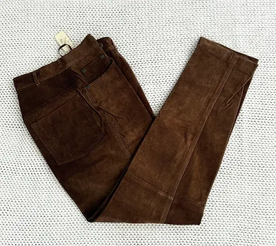 Contrasts Vintage Deadstock Brown Leather High Rise Straight Leg Pants 11 Korea