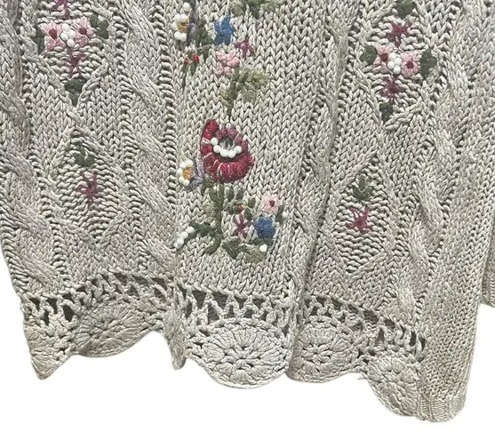 Bobbie & Brooks Vintage Bobbie Brooks Hand Knit Embroidered Pearl Sweater See measurements