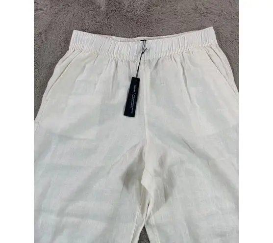 Tahari NWT Luxe Linen Pants Women's Large Landscape Print Wide Leg Elastic Waist