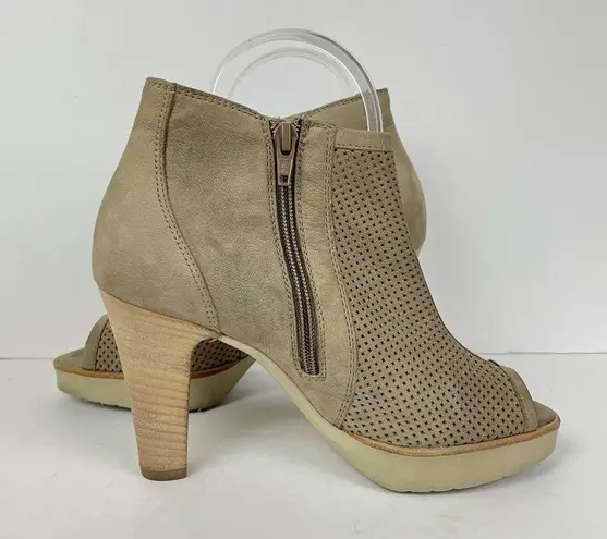 Paul Green  beige suede peep toe heeled booties