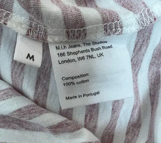 M.i.h‎ Jeans Top Womens Medium Maroon Stripe Short Sleeve Crew Neck Penny Tee Red