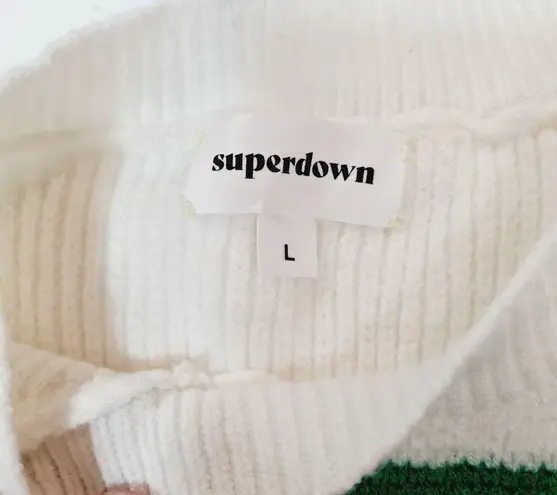 superdown  Sophia Stripe Sweater in White & Green