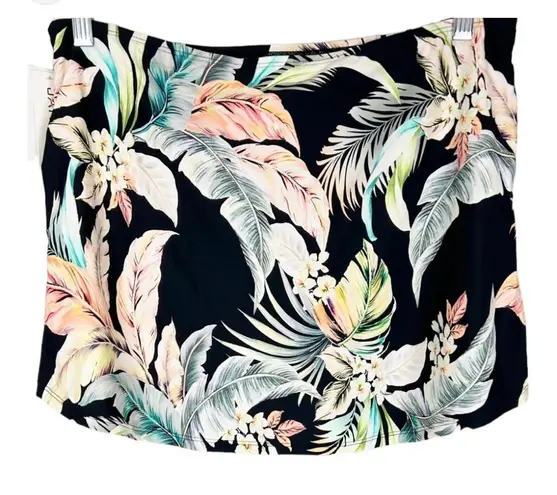 prAna Jantzen over swim skirt size 8 black tropical nwt