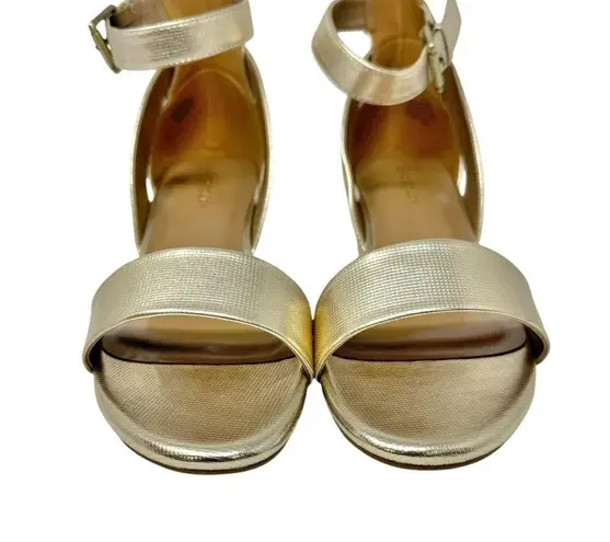 Aerosoles New Willowbrook Wedges Sandals Gold Metallic Holiday Party Size 12