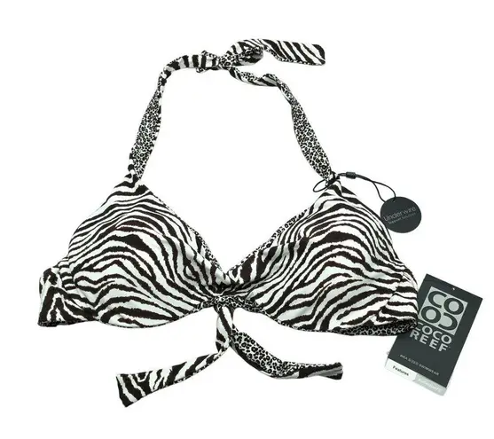 Coco reef Bikini Top Bra Sized Twist Reversible Underwire Cheetah Brown 32/34C