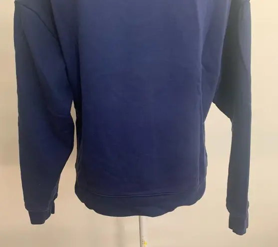 Maeve Anthropologie Navy Sporty V-Striped Sweatshirt Size M