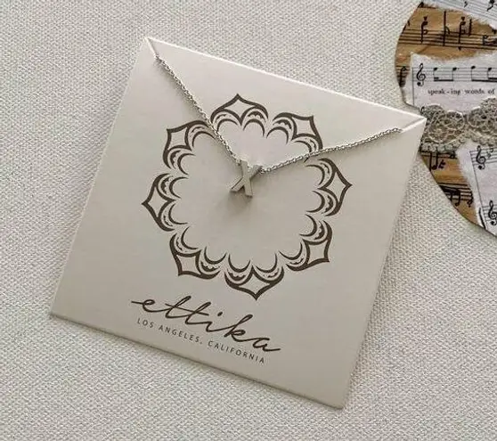Ettika x Revolve Silver Plated “X” Initial Minimalist Necklace