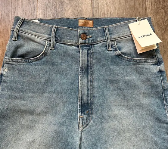 MOTHER Denim Hustler High Waist Ankle Fray Jeans in Thrilling Shots Sz 31 NWT