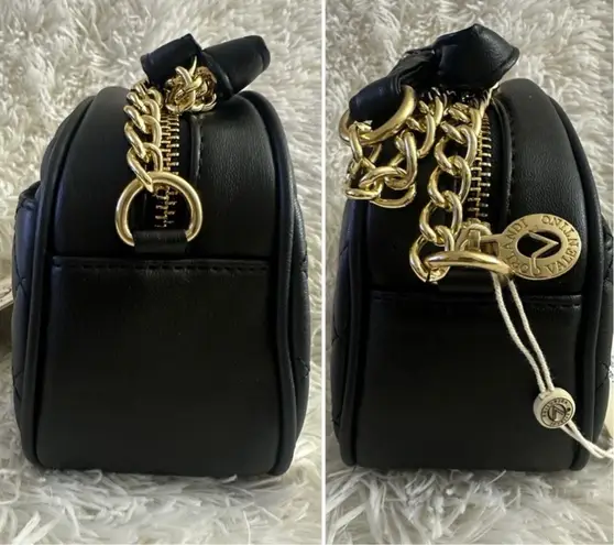 Valentino Orlando Valentino Orlandi Black Diamond Quilted Camera Crossbody Bag