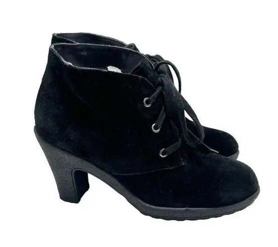 Aerosoles Ruffalo Wing Lace Up Suede Leather Heeled Heelrest Ankle Boots Black 6