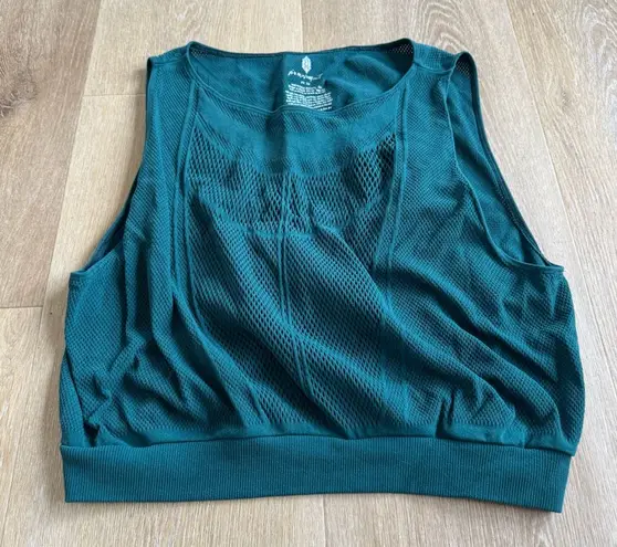 Free People Movement Teal Mesh Crop Top Green Size XS