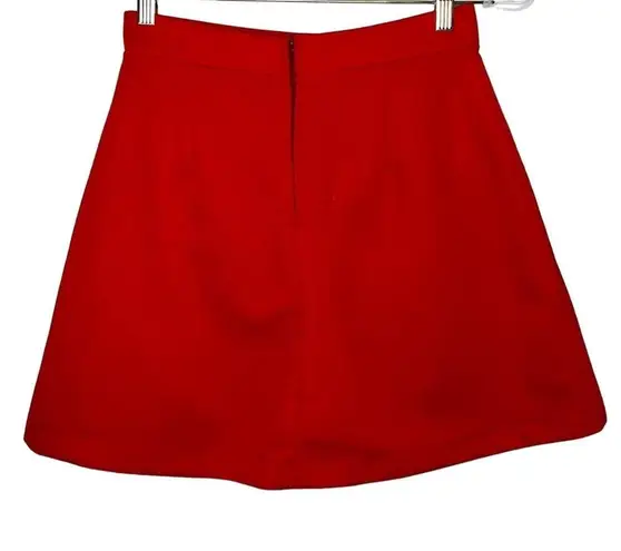 1970s Vintage Sears Perma Prest Red High Rise Sailor Mini Skirt Skort Medium