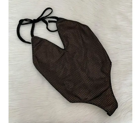 Cosmopolitan X Dress the Population Brigette Black Fishnet Bodysuit Size Small