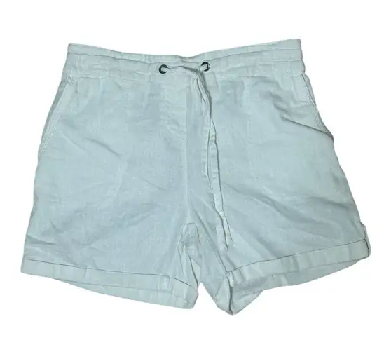 Per Se Beige Linen Cuffed Shorts with Pockets NWT