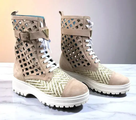 VALENTINA RANGONI Firenze Bree in Sand Shoes Sz 7.5 Rare Designer Boho Unique White