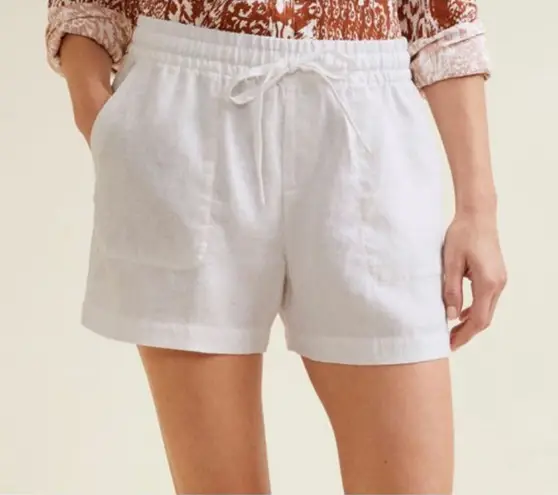 Garnet Hill 100% linen white 4” inseam shorts 16