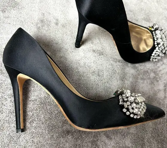 Badgley Mischka Black and Rhinestone Heels Size 8.5