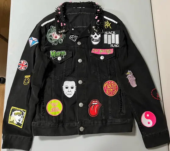 Nirvana Black Denim Spiked Studded