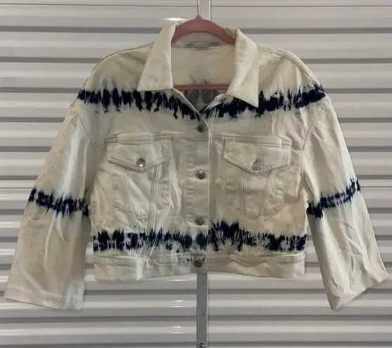 Stella McCartney white Navy Tie-Dye Jean Jacket Size Large