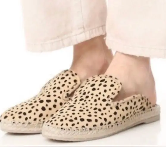 DV Dolce Vita Elaine leopard print slip on espadrilles open heel flats, size 9M