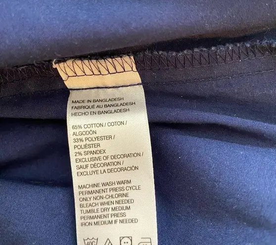 IZOD Button Down Long Sleeve Cotton Blend Navy Shirt XS