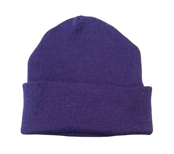 Anna Sui The World Of Beanie Knit Cap Hat Unisex OS Purple Patch Logo NEW