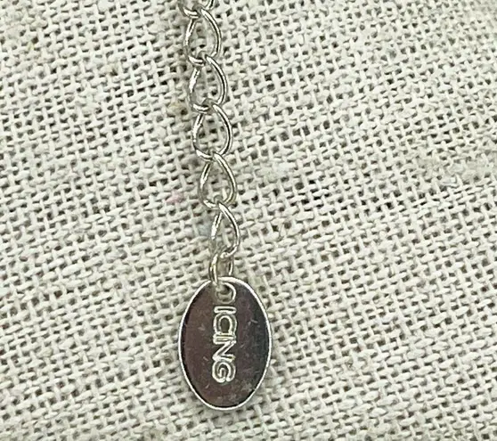 Icing Silver Tone Rhinestone Drop Necklace