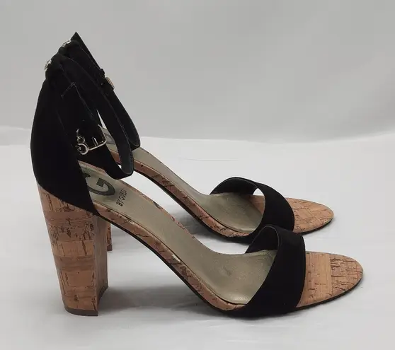 G by Guess Shantel Shoes Women's Size 9M Faux Suede Chunky Heel Open Toe Sandals