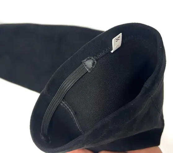 Genuine leather faux suede over the knee High shaft boots winter shoes combat boots Black Size 6