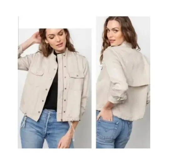 Rails Women's Beige Button Down Long Sleeve Utility Jacket Medium