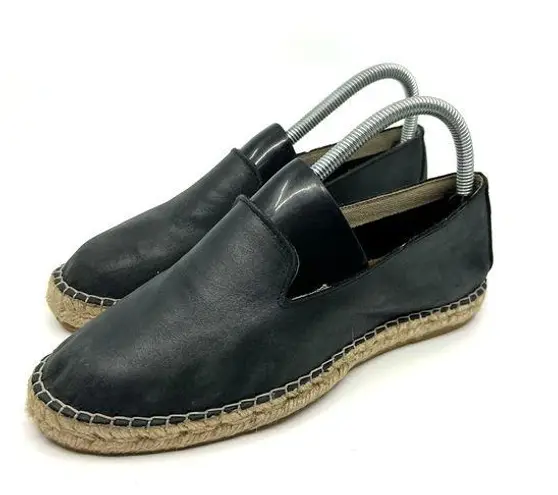 Free People  Black Leather Espadrille Flats Women's 8 US