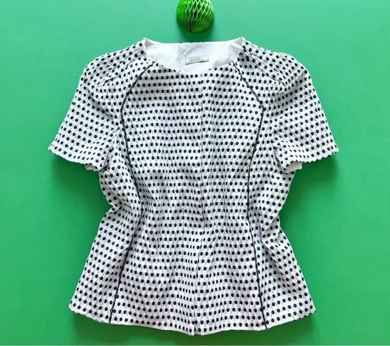 Nina Ricci jacket size 8 40 white black polka dot blazer