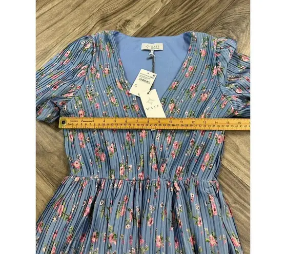 WAYF Floral Tiered Minidress In Blue Roses baby blue dress Size XS