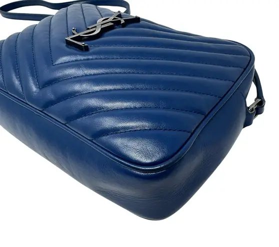Saint Laurent YSL Lou Camera Bag Cobalt Blue Quilted Leather Silver Hardware