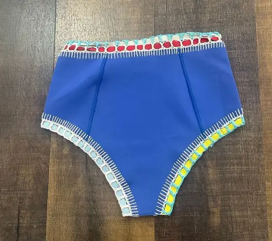 KIINI Tuesday High Waisted Bikini Bottom Size Small Blue