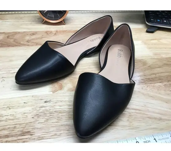 Rohb By Joyce Azria Provence D'Orsay Women's 6.5 Black Leather Pointed Toe Flats